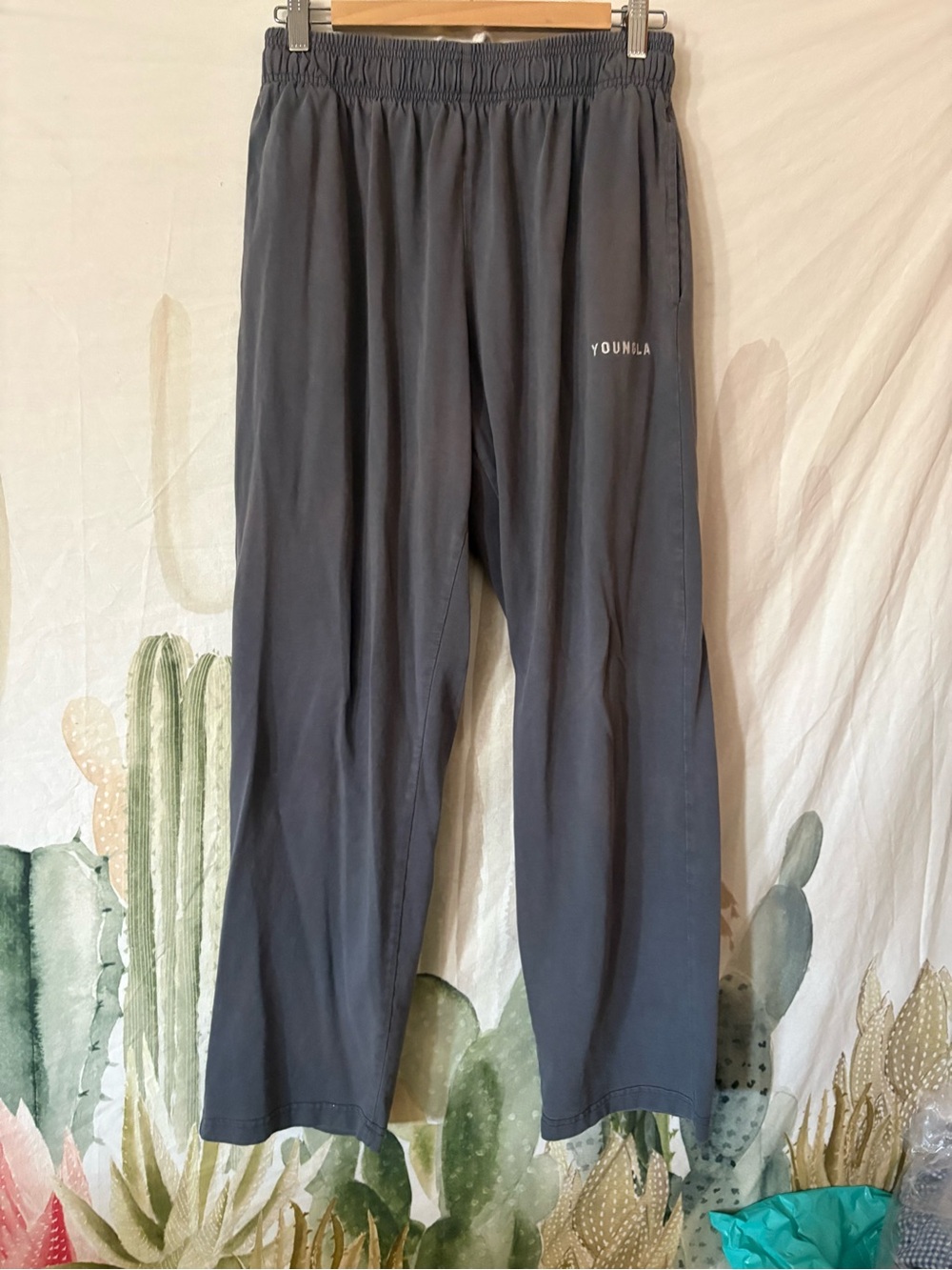 YoungLA Gray Relaxed Elastic-Waist Pants 🌵M